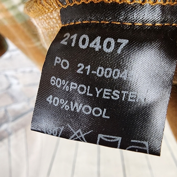 Norah Plaid Oversized Snap Front Shacket Wool Blend Pumpkin Sage Cream Size 44 - Picture 14 of 14